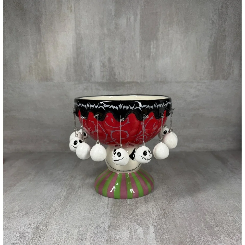 Disney Nightmare Before Christmas Jack Skellington Dangle Charm Pedestal Bowl